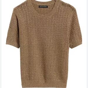 Banana Republic tan sweater with gold accents Sweater